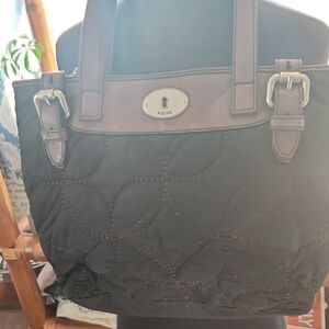 Fossil Leather And Cloth Bag
